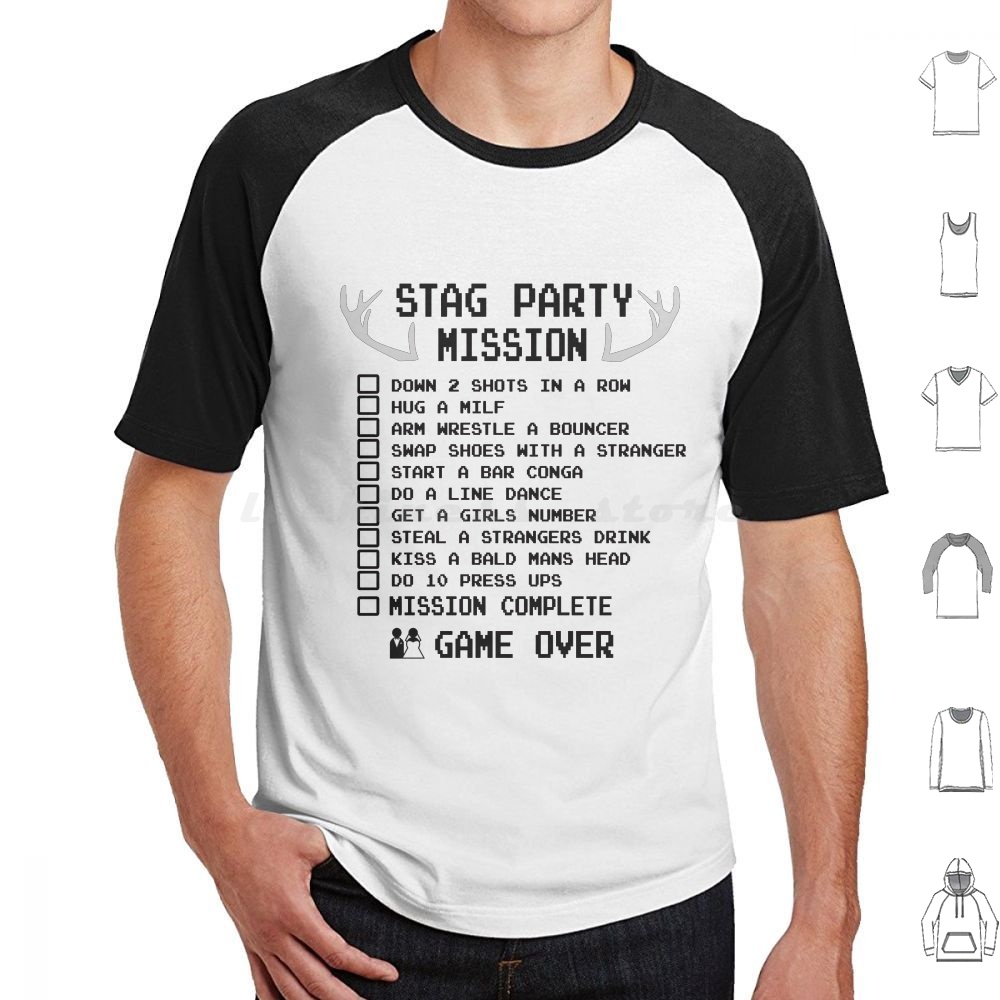 Men'S Grooming Checklist - T-shirt Divertente con Stampa Fai-da-te 'Stag