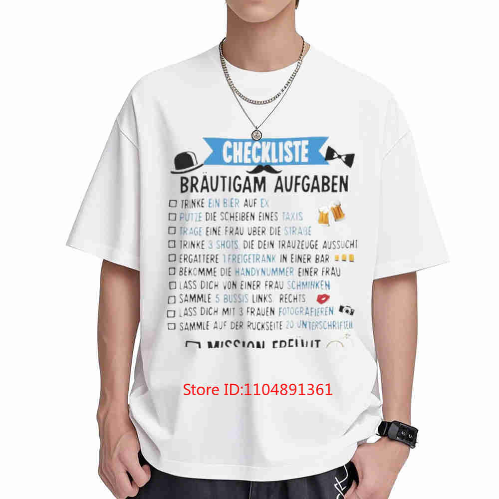 Men'S Grooming Checklist - T-shirt da Sposo con Lista di