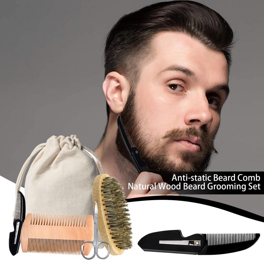 Men'S Grooming Bag - 3/5 pezzi kit per toelettatura barba