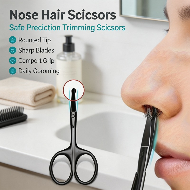 Men'S Grooming Tips - Forbici per peli del naso nere