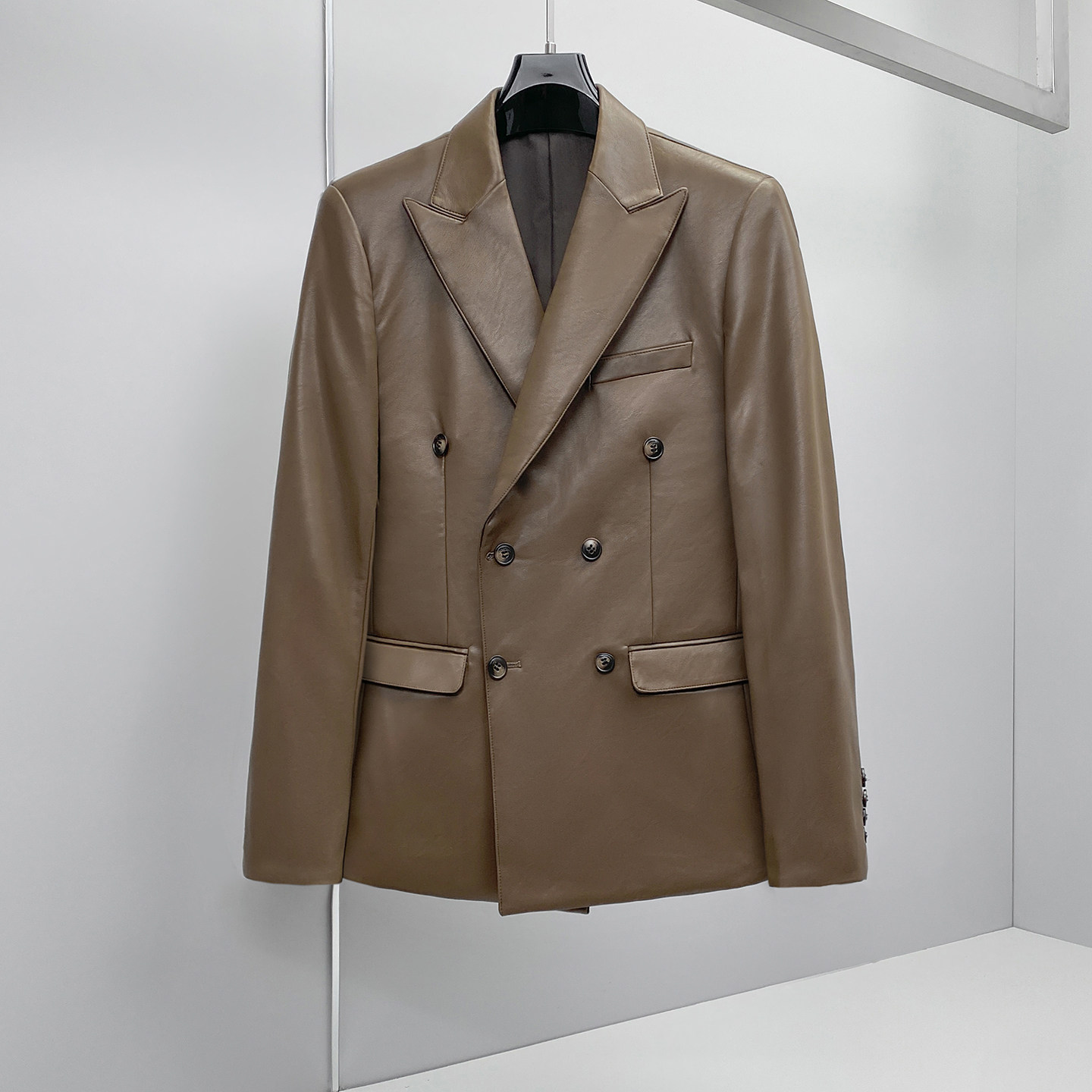 Men'S Grooming Brands - Giacca in Pelle Doppiopetto da Uomo