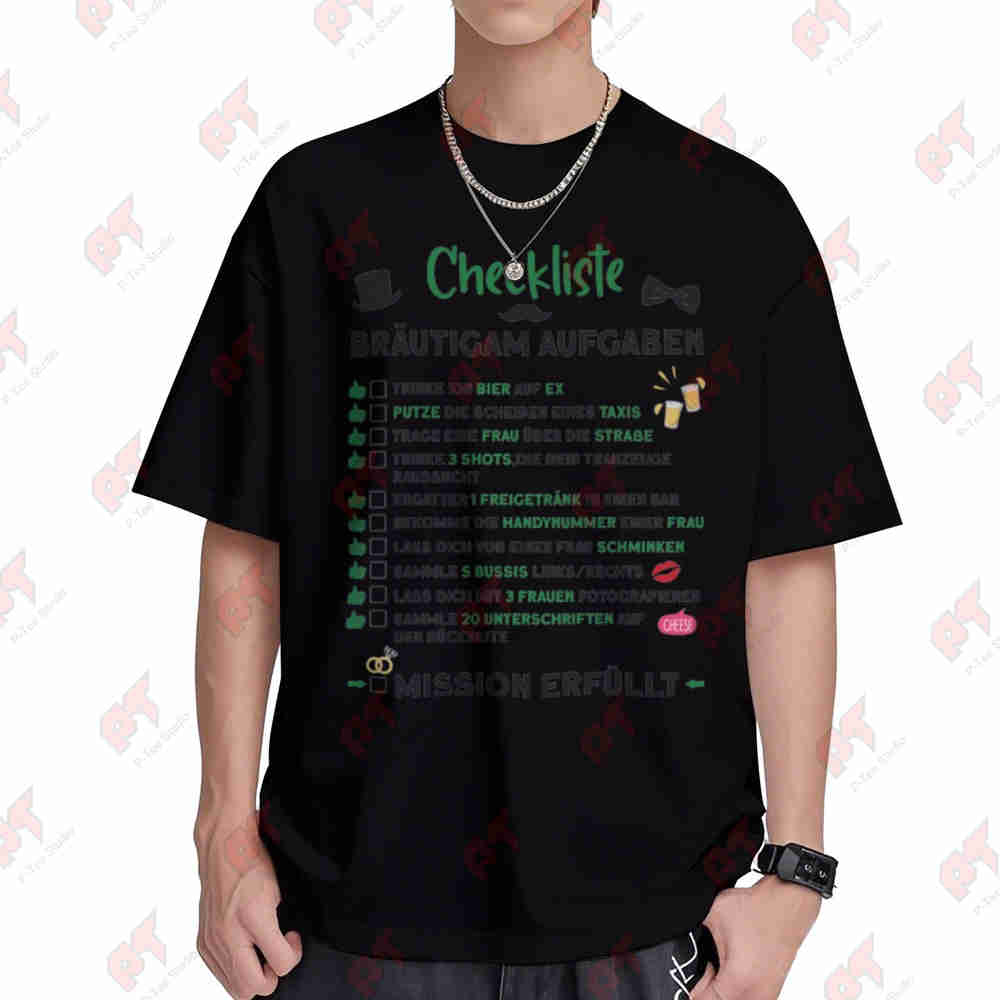 Men'S Grooming Checklist - T-shirt a maniche corte per addio