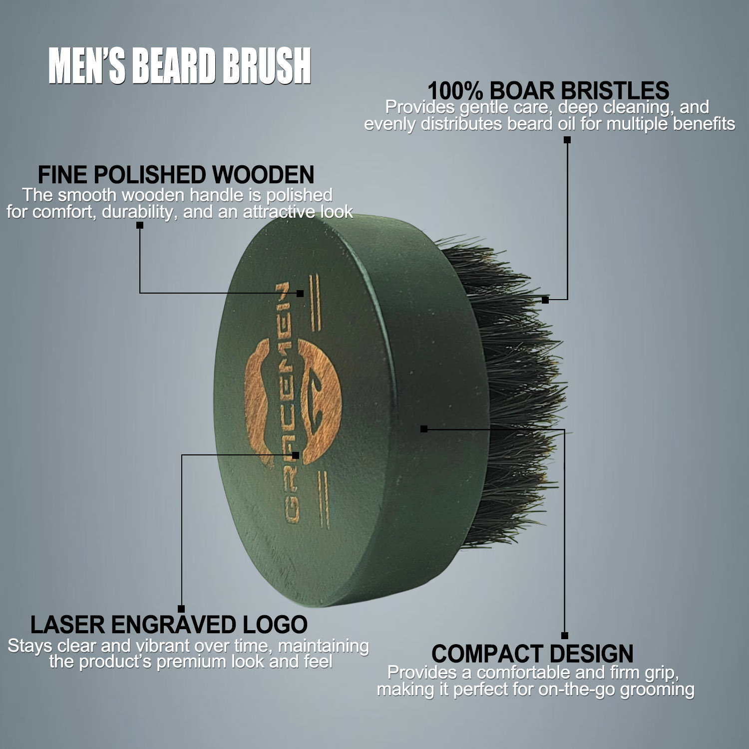 Spazzola da barba rotonda per  - Men'S Grooming Product recensione e prezzo