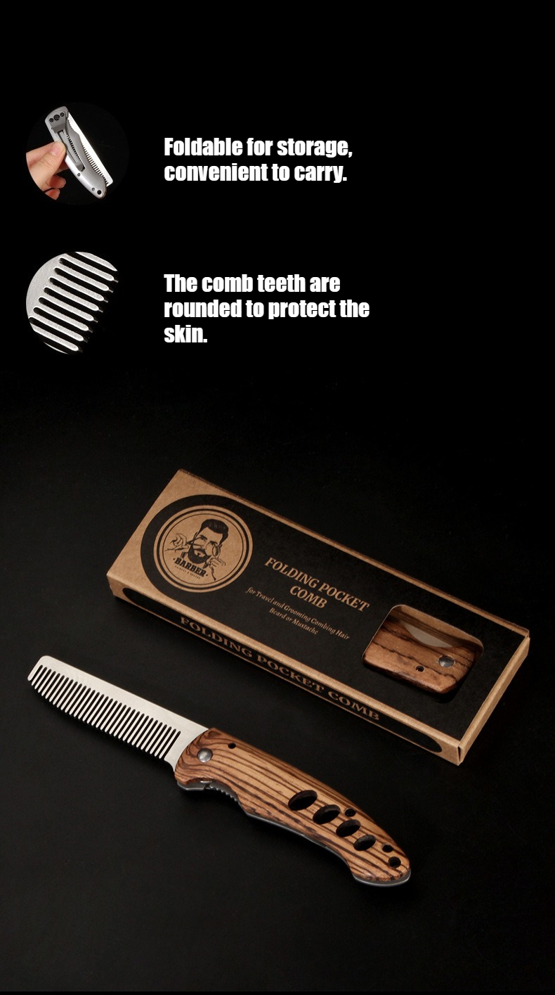 Pettine Pieghevole in Legno Ma - Mens Grooming Barber recensione e prezzo