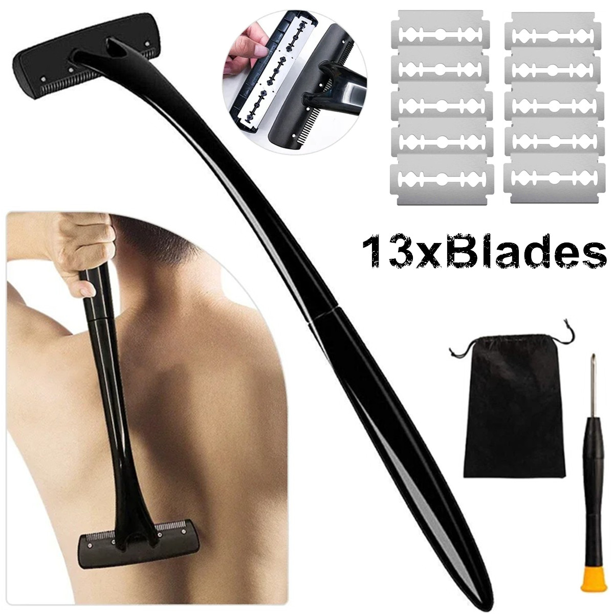 Rasoio per la schiena con mani - Men'S Grooming Hair Removal recensione e prezzo
